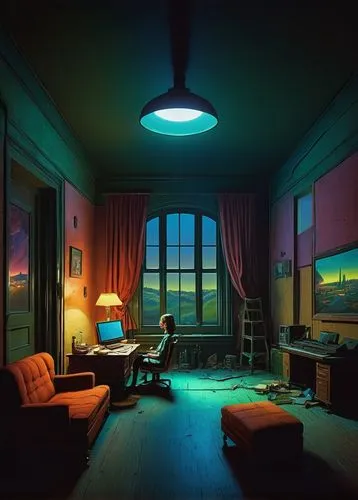 crewdson,sleeping room,playing room,blue room,the little girl's room,great room,Illustration,Children,Children 03