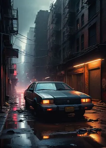 porsche 944,porsche 924,toyota ae85,porsche 928,nissan 180sx,nissan 240sx,mazda rx-7,lotus esprit,ferrari mondial,bmw 80 rt,honda prelude,toyota supra,cyberpunk,honda nsx,nissan silvia,e31,ferrari daytona,weather-beaten,rainy,bmw 8 series,Illustration,American Style,American Style 07