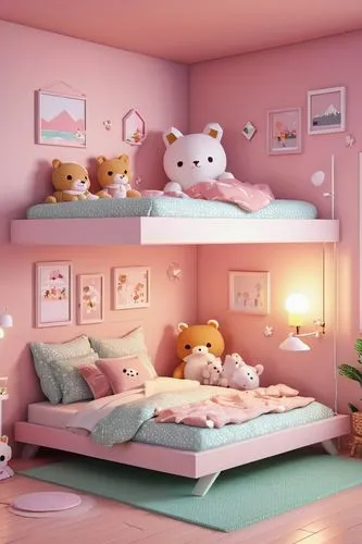 baby room,3d teddy,children's bedroom,the little girl's room,bedroom,kids room,baby bed,3d background,room newborn,boy's room picture,cute bear,sleeping room,bed,soft toys,children's background,cute cartoon character,3d render,soft pastel,pink cat,cute cartoon image,Conceptual Art,Daily,Daily 04
