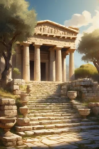 greek temple,artemis temple,laodicea,acropolis,panagora,roman temple,ephesus,metapontum,amphipolis,erechtheion,the ancient world,leptis,erechtheus,delos,ancient city,temple of diana,temple of hercules,segesta,xanthos,celsus,Conceptual Art,Fantasy,Fantasy 02