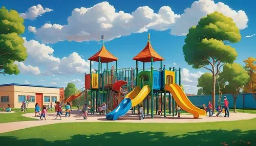 children's playground,playgrounds,playground,playspace,play area,schoolyard,kids illustration,children's background,play tower,3d rendering,adventure playground,playset,schoolyards,timberwolf,prekindergarten,school design,park,recess,playsets,woodforest,Art,Classical Oil Painting,Classical Oil Painting 26