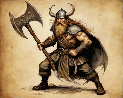 viking,norse,thorin,vikings,barbarian,heroic fantasy,dane axe,dwarf sundheim,massively multiplayer online role-playing game,germanic tribes,viking ship,warlord,wind warrior,biblical narrative characters,odin,thracian,throwing axe,raider,dwarf,fantasy warrior,Illustration,Realistic Fantasy,Realistic Fantasy 14