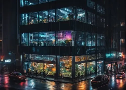 glass building,glass facades,glass facade,luminato,enernoc,glass wall,hdr,mvrdv,artium,headquaters,cybercity,city corner,lofts,metropolis,cybertown,city at night,hypermodern,urbis,toronto,telus,Conceptual Art,Graffiti Art,Graffiti Art 12