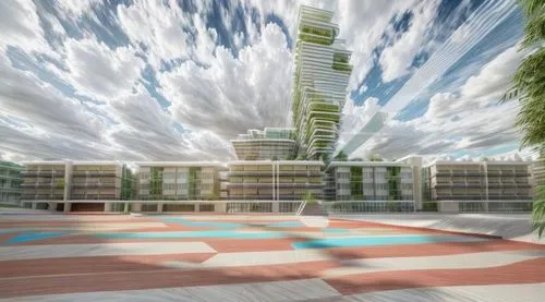 arcology,3d rendering,sky space concept,solar cell base,virtual landscape,skyways,sky apartment,masdar,futuristic architecture,mvrdv,lusail,europan,sketchup,skywalks,renderings,unbuilt,revit,cyberjaya,cityplace,technopark