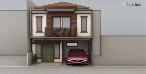 small house,two story house,shared apartment,an apartment,miniature house,3d rendering,residential house,apartment house,apartment building,small car,japanese architecture,compact van,model house,suzuki,apartment,3d car model,compact car,house front,modern house,house drawing