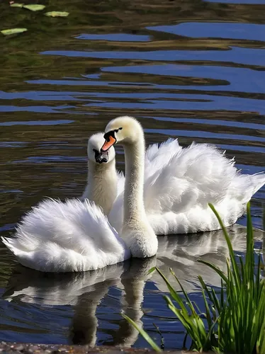 swan pair,swan cub,baby swans,young swans,young swan,mute swan,cygnets,swan lake,canadian swans,swan family,cygnet,baby swan,white swan,trumpeter swan,tundra swan,swan on the lake,swans,a pair of geese,trumpeter swans,mourning swan,Illustration,Realistic Fantasy,Realistic Fantasy 33