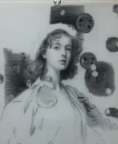 vintage drawing,underpainting,silverpoint,graphite,rossetti,charcoal drawing,Illustration,Black and White,Black and White 35