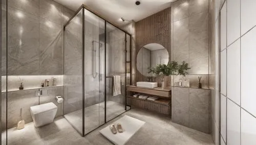 luxury bathroom,modern minimalist bathroom,shower bar,shower door,bathroom,shower base,room divider,3d rendering,shower panel,interior modern design,washroom,modern decor,interior design,bathroom cabinet,search interior solutions,contemporary decor,hallway space,bathroom accessory,core renovation,modern room,Interior Design,Bathroom,Modern,German Modern Chic