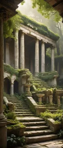 ancient city,artemis temple,ancient house,ancient buildings,yavin,ancient,labyrinthian,the ancient world,panagora,ruins,palenque,ancients,ellora,terraced,ancient ruins,pillars,rathas,themyscira,angkor,the ruins of the,Art,Classical Oil Painting,Classical Oil Painting 18