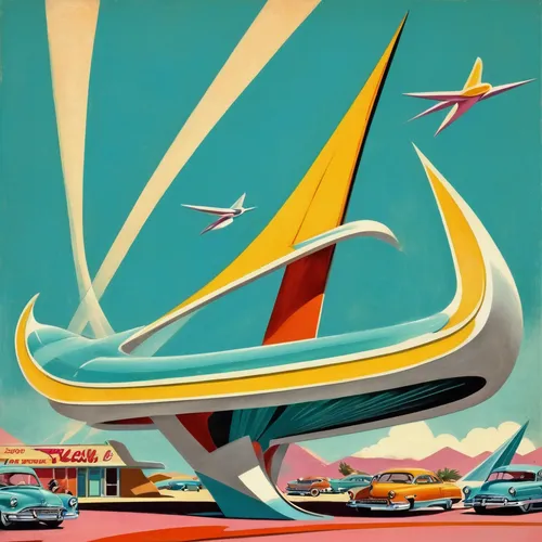 tail fins,edsel bermuda,abstract retro,atomic age,edsel,travel poster,retro diner,edsel citation,art deco,ocean liner,flying boat,edsel corsair,cruise ship,retro automobile,supersonic transport,art deco background,retro background,sailing wing,retro vehicle,air transport,Illustration,Retro,Retro 12