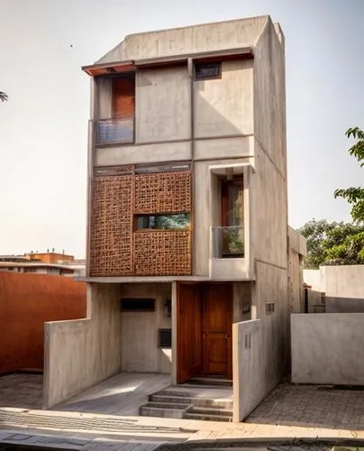 warm colour
,cubic house,cube house,build by mirza golam pir,concrete blocks,brutalist architecture,exposed concrete,concrete construction,dunes house,habitat 67,residential house,reinforced concrete,