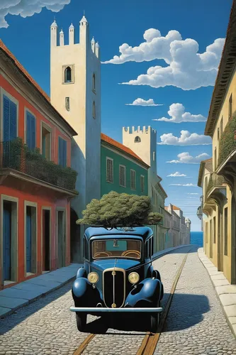 italian painter,fiat 600,fiat 518,the lisbon tram,fiat 501,modena,lazio,cinquecento,fiat500,fiat 500,ferrari 166 inter,tuscan,street scene,morris minor,bmw 328,italia,fiat cinquecento,apulia,campagna,piaggio ape,Art,Artistic Painting,Artistic Painting 06