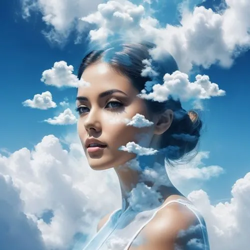 mystical portrait of a girl,sky,photo manipulation,cloud image,image manipulation,world digital painting,fantasy portrait,cloud play,paper clouds,photoshop manipulation,blue sky clouds,blue sky and clouds,woman thinking,cumulus,aquarius,cumulus cloud,sky rose,digital art,photomanipulation,blue sky and white clouds,Photography,Artistic Photography,Artistic Photography 07