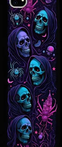 neon ghosts,day of the dead icons,scroll wallpaper,halloween poster,skulls,day of the dead frame