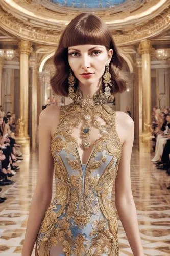 bolshoi,blumarine,opulence,arpels,mouawad,klimley,great gatsby,moschini,evening dress,golden weddings,cheongsam,phryne,galliano,gold ornaments,eveningwear,rodarte,ritzau,a floor-length dress,opulently,fashiontv