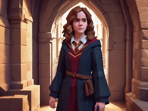 hogwarts,rowan,potter,school uniform,harry potter,wand,librarian,albus,cg artwork,clove,scholar,wizard,digital painting,wizardry,newt,3d rendered,harry,main character,a uniform,merlin,Unique,3D,Low Poly