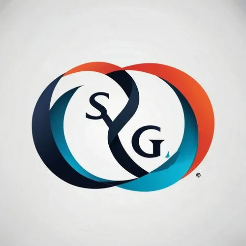 Entrelacer les lettres françaises S G,the logo for sg on it's side and a large red circle with an arrow in,grg,gci,g badge,ggc,sgc,glg,Unique,Design,Logo Design