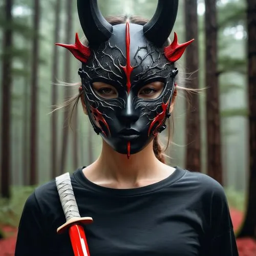 darth talon,maul,darth maul,wearing a mandatory mask,devil,with the mask,huntress,mask,samurai,samurai fighter,masked,anonymous mask,red wolf,masquerade,cosplay image,krampus,red riding hood,ffp2 mask,katana,asian costume,Photography,Artistic Photography,Artistic Photography 06