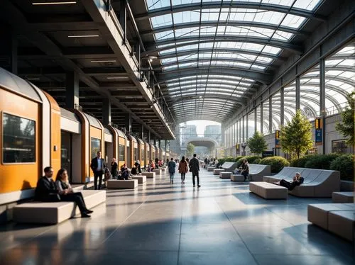 eurostarzug,atriums,train station passage,autostadt wolfsburg,friedrichstrasse,carreau,commerzbank,pinakothek,hauptbahnhof,trainshed,randstadrail,wintergarden,french train station,potsdamer platz,difc,frankfurt,berlin brandenburg airport,stuttgart,schipol,berlin central station