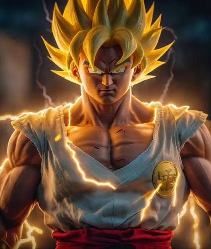 超级赛亚人，闪电，愤怒,goku,son goku,takikomi gohan,power icon,vegeta,power-up,dragonball,dragon ball,trunks,kame sennin,dragon ball z,cg artwork,power,fully charged,determination,fire background,super charged,w