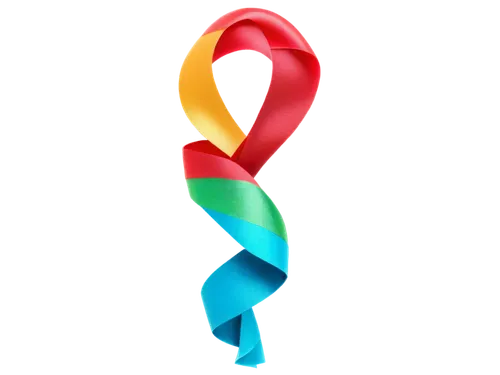 Colorful ribbon, curly, shiny, metallic material, detailed texture, twisted shape, isolated on transparent background, front view, centered composition, softbox lighting, high contrast, 4K resolution.