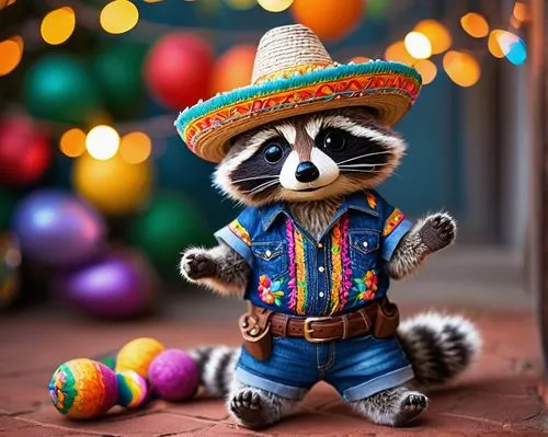 mexican painter,miguel of coco,poco,cinco,racoon,amigo,eppolito,paisano,senor,mariachi,mexican holiday,north american raccoon,animals play dress-up,oaxacan,maraca,mexicano,robicheaux,panchito,mexbol,mexican culture,Art,Artistic Painting,Artistic Painting 21