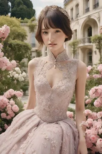 elegant,elegance,peony pink,peach blossom,lotte,pink beauty,vintage dress,peach rose,jane austen,cherry blossom,sakura blossom,vintage floral,light pink,porcelain doll,hanbok,rou jia mo,enchanting,rococo,sakura flower,ball gown,Photography,Realistic