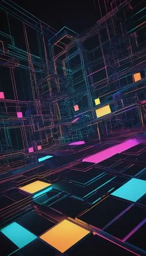 voxels,wireframe,hypercube,cubes,fractal lights,fractal environment,voxel,hypercubes,mainframes,shader,cyberspace,mazes,cyberscene,shaders,procedural,lightsquared,fragmentation,wireframe graphics,labyrinths,renderer,Illustration,Black and White,Black and White 12