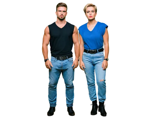 Muscular man, Supralash, solo, (25yo), strong jawline, piercing blue eyes, short blond hair, athletic build, sleeveless shirt, ripped jeans, leather belt, black boots, confident stance, hand on hip, h