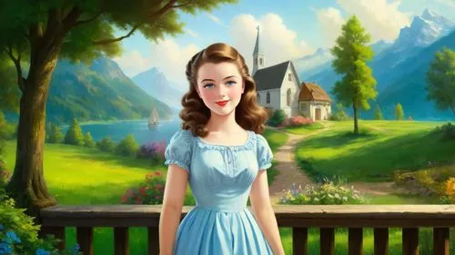 dorthy,dorothy,gwtw,nessarose,avonlea,princess anna,princess sofia,rosalind,storybook character,belle,margaery,liesel,cendrillon,fantasy picture,fairy tale character,osnes,winifred,world digital painting,photo painting,southern belle