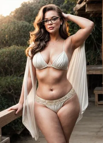  she plus size and no nudes and She is very elegant but she is 
also very bold  and Wonderful sunset, cinematographic style.
a British woman, long hair, beautiful, slim body, exotic,
 glasses, full bo