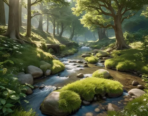 brook landscape,forest landscape,green forest,green landscape,mountain stream,aaa,the brook,cartoon video game background,riparian forest,streams,japan landscape,flowing creek,forest background,river 