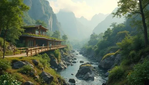 wudang,hushan,huangshan,huangshan mountains,shaoming,yunnan,huashan,guilin,tigers nest,zhangjiagang,lijiang,xiangshan,guizhou,wenchuan,yangshao,zhangjiajie,huadong,house in mountains,mountainous landscape,huanglong,Photography,General,Realistic