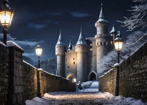 hogsmeade,fairytale castle,fairy tale castle,hogwarts,fairytale,fantasy picture,winterfell,winter night,fairy tale,windows wallpaper,medieval castle,medieval street,a fairy tale,ice castle,medieval,diagon,knight's castle,winter magic,gondolin,winterplace,Photography,General,Realistic