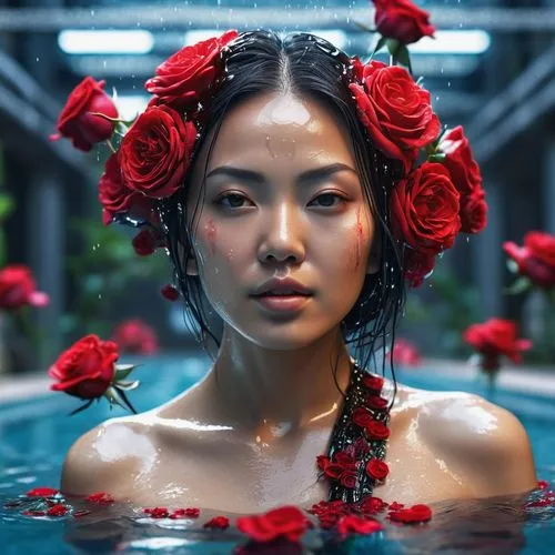 water rose,with roses,water lotus,water flower,red roses,water flowers,flower water,asian woman,red rose,asian vision,roses,vietnamese,red flowers,red flower,in water,asian girl,photoshoot with water,rosae,beautiful girl with flowers,japan rose,Photography,General,Sci-Fi