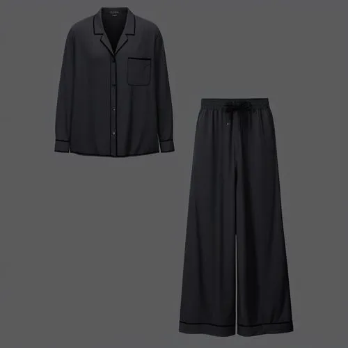 black pajama,a black shirt and pants with dark ons,hakama,cassock,nonnative,culottes,yohji,gauchos,Photography,General,Realistic