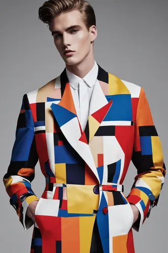 mondrian,harlequin,men's suit,suit of spades,geometric style,patchwork,color combinations,chequered,menswear,tri-color,color blocks,male model,multi coloured,nautical colors,stylograph,color block,three primary colors,men's wear,geometric pattern,geometric,Art,Artistic Painting,Artistic Painting 46