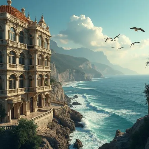 cesar tower,cliffside,cliffs ocean,house of the sea,miramare,dishonored,dorne,ligurian,uncharted,clifftop,windows wallpaper,sapienza,ocean view,tropico,monaco,seaside resort,cliffsides,montecarlo,oceanfront,biarritz,Photography,General,Realistic