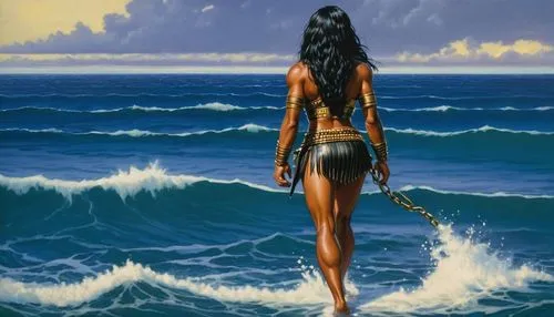 hinemoa,amphitrite,nereids,sirene,themyscira,the sea maid,Illustration,American Style,American Style 07