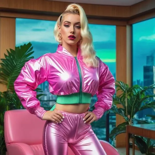 pink leather,taya,xuxa,gaga,xaviera,cardi,angelyne,polyester,zenonas,zenon,pink background,marylyn monroe - female,electropop,chairwoman,biophilia,jenji,miami,stereogum,dorinda,femme fatale,Conceptual Art,Sci-Fi,Sci-Fi 28