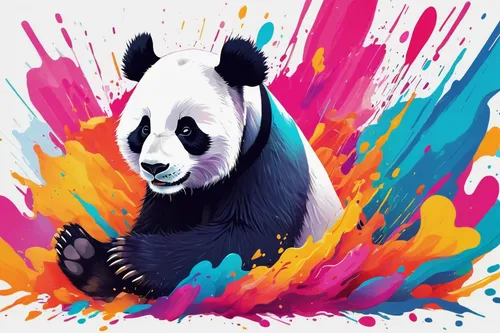 panda,chinese panda,pandabear,panda bear,giant panda,kawaii panda,pandas,rainbow pencil background,vector illustration,bamboo,vector art,colorful background,vector graphic,oliang,hanging panda,color background,world digital painting,paint,kawaii panda emoji,lun,Photography,Documentary Photography,Documentary Photography 23