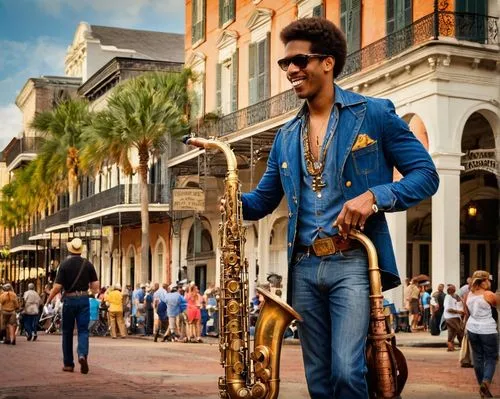 man with saxophone,saxophone playing man,mariachi,saxophonist,bluesville,saxman,street performer,saxaul,street musician,guantanamera,neworleans,saxophone player,jazzfest,new orleans,mardi gras,street musicians,torero,nola,charanga,carlito,Illustration,Realistic Fantasy,Realistic Fantasy 13