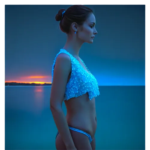 neon body painting,blue light,blue moment,bioluminescent,blue hour,luminous,blue hawaii,two piece swimwear,light blue,back light,backlight,luminescent,inanna,dominczyk,rybarikova,fluorescence,aglow,phosphorescence,fluor,ambient lights,Conceptual Art,Sci-Fi,Sci-Fi 22