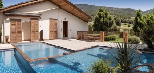 pool house,holiday villa,outdoor pool,chalet,luxury property,dug-out pool,lefay,wooden decking,landscape design sydney,private house,immobilier,landscape designers sydney,summer house,fresnaye,piscine,3d rendering,swimming pool,modern house,provencal,provencal life