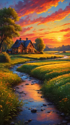 home landscape,rural landscape,landscape background,farm landscape,meadow landscape,summer cottage,river landscape,salt meadow landscape,beautiful landscape,nature landscape,landscape nature,cottage,oil painting on canvas,country cottage,natural landscape,landscape red,fantasy landscape,dutch landscape,oil painting,landscapes beautiful,Photography,General,Fantasy