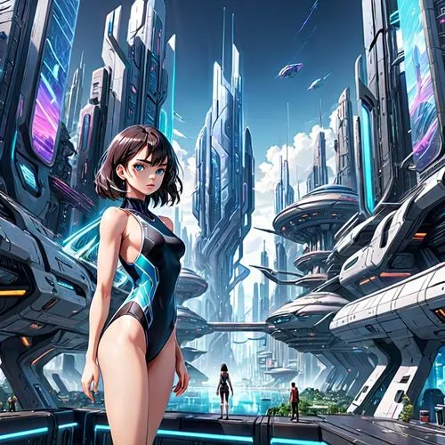 futuristic landscape,scifi,sci fiction illustration,sci fi,sidonia,sci - fi,sci-fi,cg artwork,shinjuku,cyberspace,futuristic,honolulu,heavy object,virtual world,cybernetics,cityscape,cyber,fantasy city,3d fantasy,metaverse,Anime,Anime,General