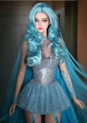 derivable,dress doll,female doll,aquamarine,fashion doll,doll dress