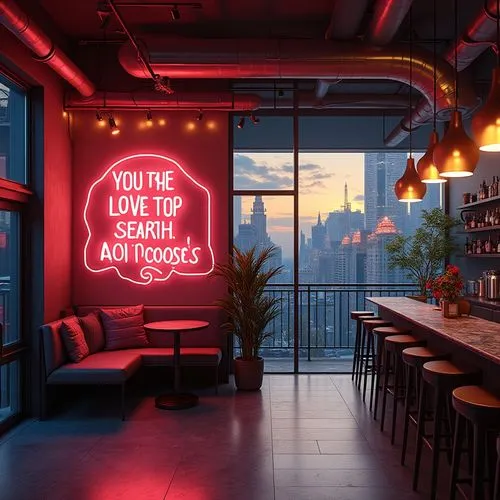 neon sign,neon coffee,a restaurant,loft,the coffee shop,roof terrace,hostels,coffeeshop,laptop wallpaper,an apartment,liquor bar,chalkboard background,nettl,modern decor,background design,coffeehouses,coffee shop,airbnb,coffeeshops,new york restaurant,Photography,General,Realistic