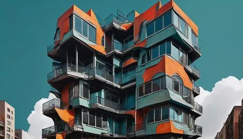 kimmelman,multistorey,residential tower,escala,apartment building,cubic house,mansard,apartment block,edificio,modern architecture,sky apartment,hypermodern,condominia,morphosis,antilla,lofts,high rise building,arhitecture,colorful facade,mvrdv,Illustration,Black and White,Black and White 09