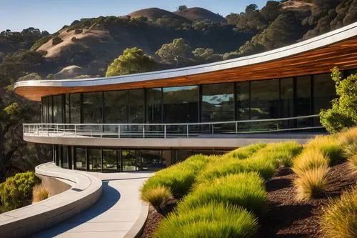 dunes house,flintridge,skirball,marin county,sunol,getty,home of apple,orinda,esalen,yountville,kentfield,snohetta,glassell,calpers,futuristic architecture,cupertino,mulholland,bohlin,ohlone,mondavi,Conceptual Art,Sci-Fi,Sci-Fi 02